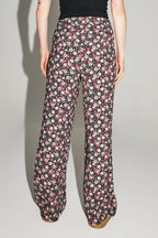 Le Pantalon Max Imprimé Gypsy Fleuri Rouge Et Rose Fabriqué En Italie