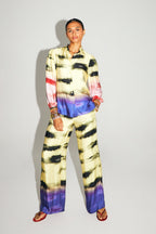 Le Pantalon Aurora Imprimé Funky Tie And Dye Fabriqué En Italie