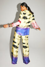 Le Pantalon Aurora Imprimé Funky Tie And Dye Fabriqué En Italie