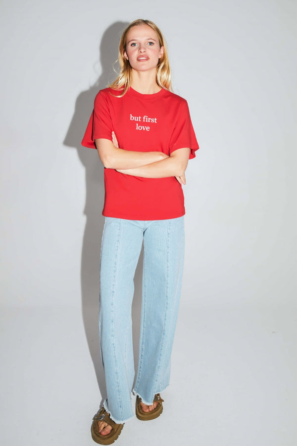 Le T-Shirt Collector Colette En Jersey De Coton Et Modal Rouge Fabriqué Au Portugal