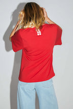 Le T-Shirt Collector Colette En Jersey De Coton Et Modal Rouge Fabriqué Au Portugal