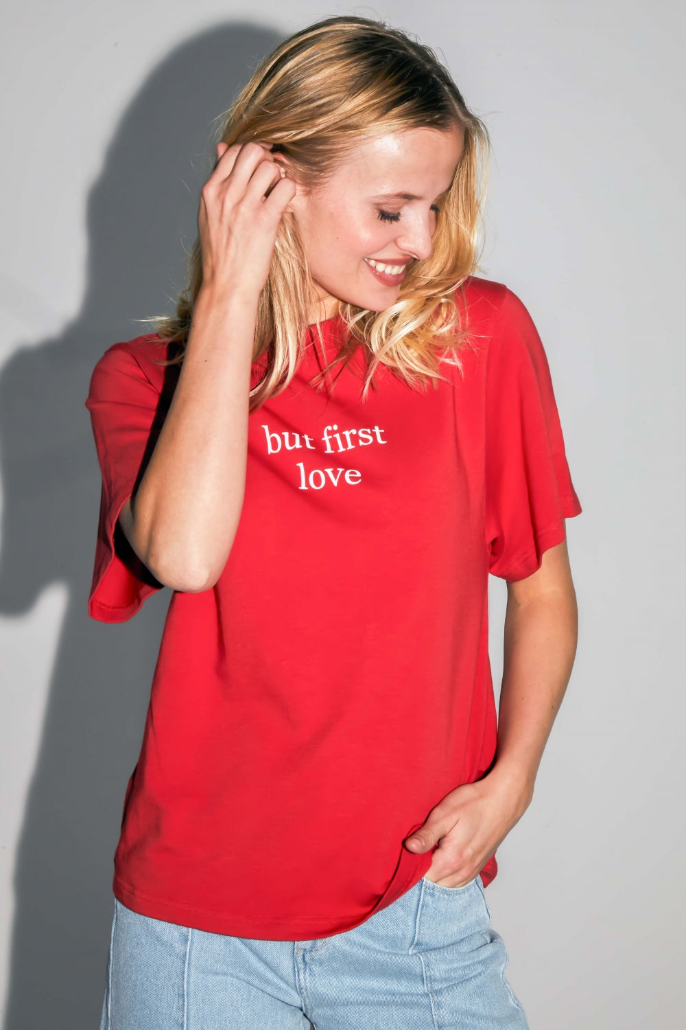 Le T-Shirt Collector Colette En Jersey De Coton Et Modal Rouge Fabriqué Au Portugal