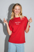 Le T-Shirt Collector Colette En Jersey De Coton Et Modal Rouge Fabriqué Au Portugal