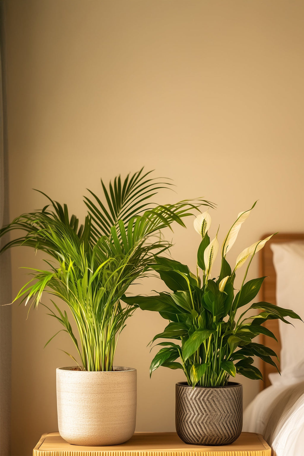 Mix De 2 Plantes Air Pur - Areca Dypsis Lutescens + Spathiphyllum - Plantes D'Intérieur