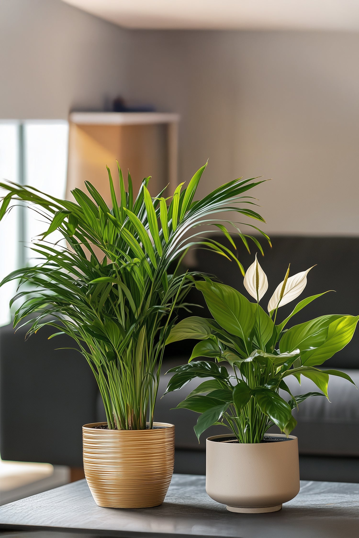 Mélange De Plantes Dépolluantes Areca Dypsis & Spathiphyllum – Plante D’Intérieur