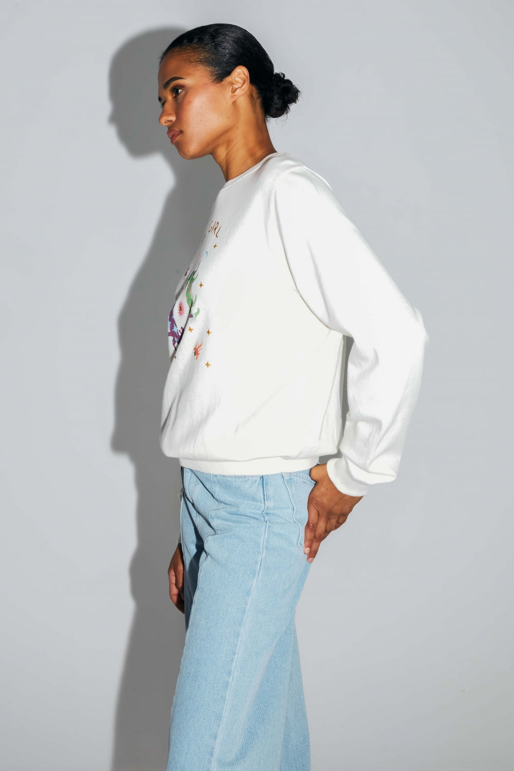 Le Sweatshirt Eddie Lucky Girl En Coton Organique Fabriqué Au Portugal