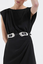 Ceinture En Cuir Noir - Femme
