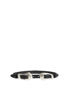 Ceinture En Cuir Noir - Femme