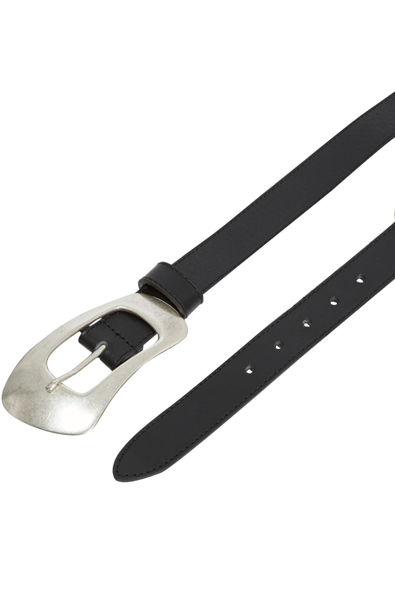 Ceinture En Cuir Noir - Femme
