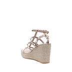 Sandales Valentino Garavani Rockstud Wedge - Beige - Femme