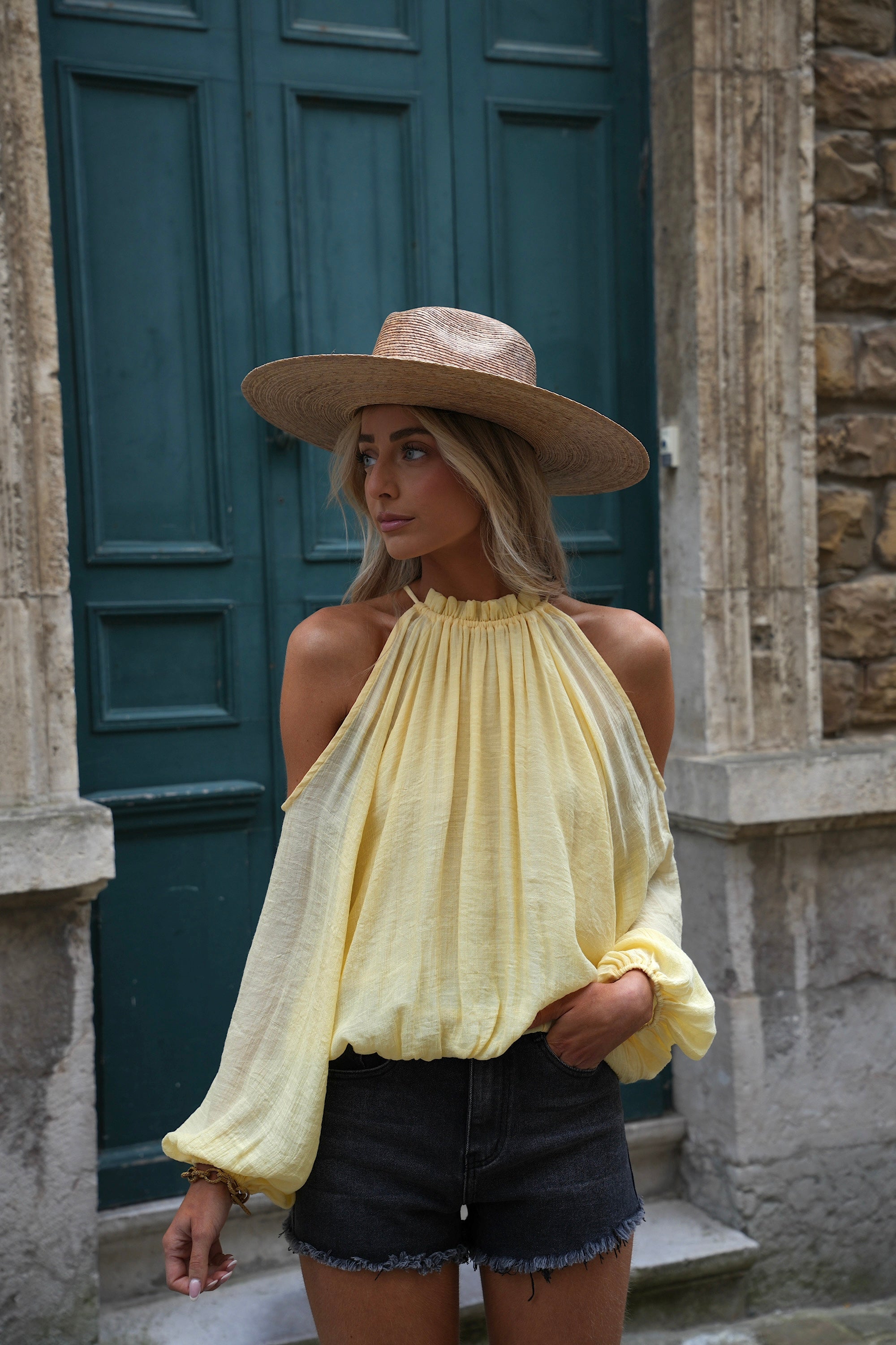 Blouse Ajourée Karole - Jaune
