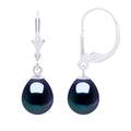 Boucles D'Oreilles Pendantes Perles Poires 8-9 Mm - Système Brisures - Or 375 - Callas