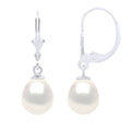 Boucles D'Oreilles Pendantes Perles Poires 8-9 Mm - Système Brisures - Or 375 - Callas