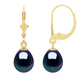 Boucles D'Oreilles Pendantes Perles Poires 8-9 Mm - Système Brisures - Or 375 - Callas
