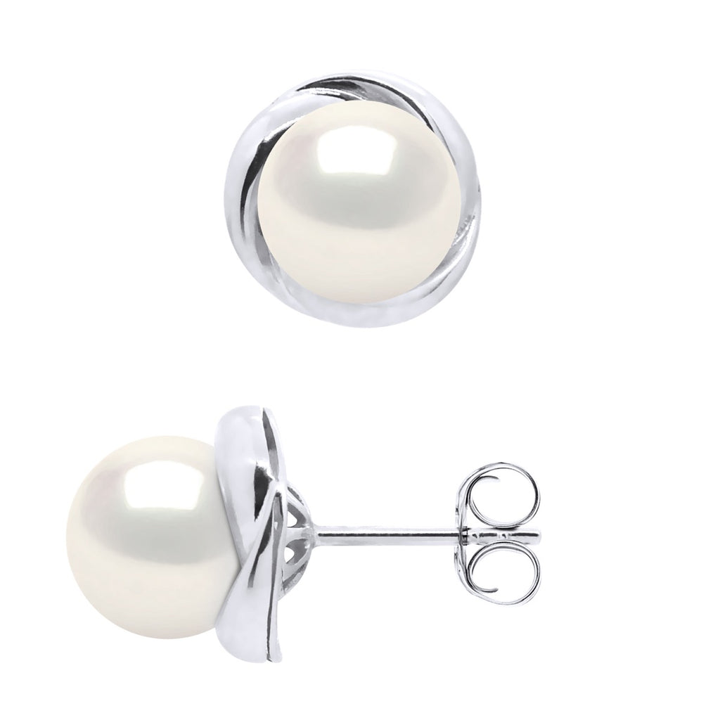 Boucles D'Oreilles Perles Rondes 7-8 Mm - Système Poussettes - Or 375 - Rochereau