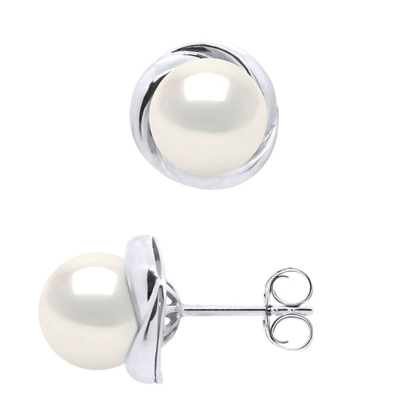 Boucles D'Oreilles Perles Rondes 7-8 Mm - Système Poussettes - Or 375 - Rochereau