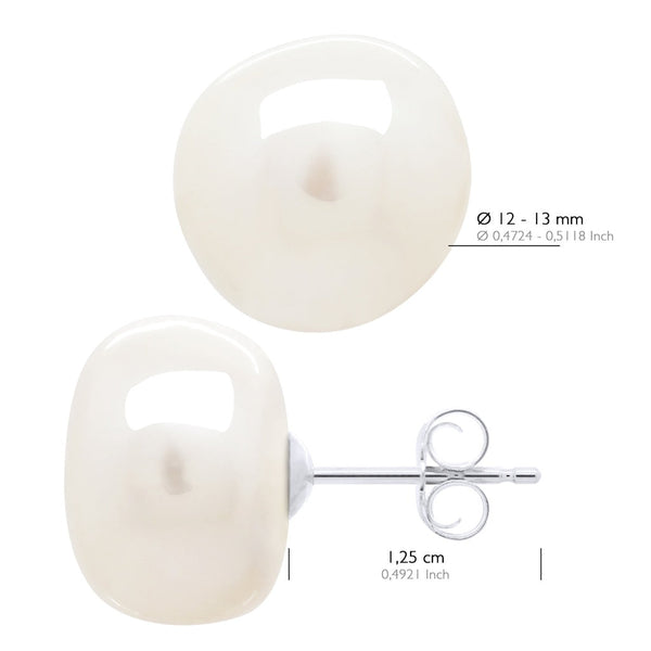 Boucles D'Oreilles Perles Baroques 12 Mm - Or 375 - Etampes