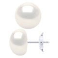 Boucles D'Oreilles En Or Jaune 375 Millièmes Et Véritables Perles De Culture D'Eau Douce Boutons 10-11 Mm
