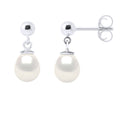 Boucles D'Oreilles Pendantes Perles Poires 7-8 Mm - Or 375 - Lafayette