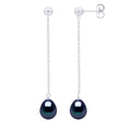 Boucles D'Oreilles Pendantes Perles Poires 7-8 Mm - Système Poussettes - Or 375 - Mariveaux