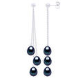 Boucles D'Oreilles Pendantes Perles Poires 7-8 Mm - Système Poussettes - Or 375 - Baumont