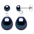Boucles D'Oreilles Perles Poires 10-11 Mm Et Boutons 5-6 Mm - Système Poussettes - Or 375 - Levallois