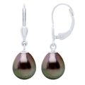 Boucles D'Oreilles Pendantes Perles De Tahiti Poires 9-10 Mm - Système Brisures - Or 375 - Papeete