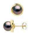 Boucles D'Oreilles Perles De Tahiti Rondes 7-8 Mm - Système Pousettes - Or 375 - Magaya