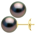Boucles D'Oreilles Perles De Tahiti - Tailles De 9 À 11 Mm - Système Sécurité - Or 375 - Vitama