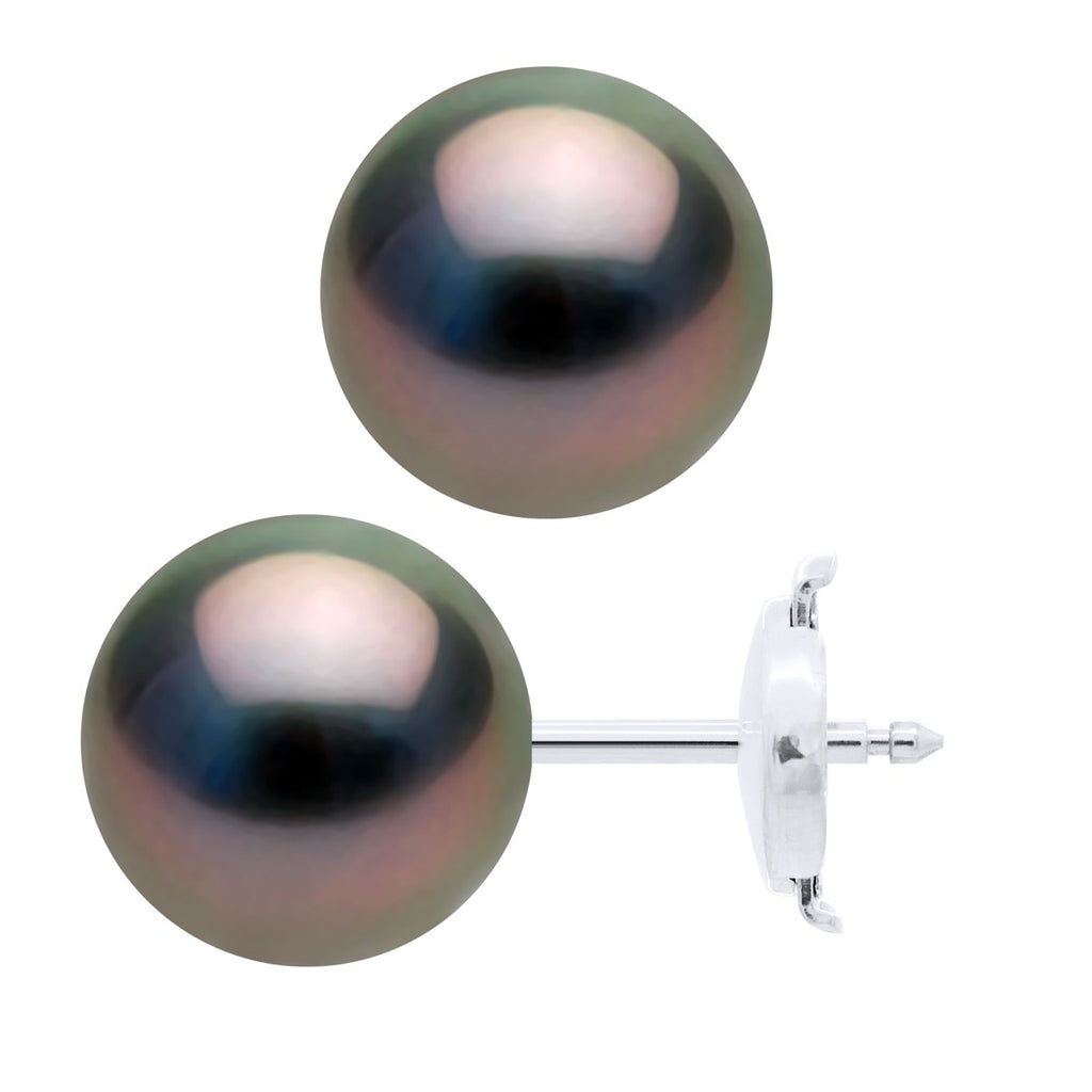 Boucles D'Oreilles Perles De Tahiti - Tailles De 9 À 11 Mm - Système Sécurité - Or 375 - Vitama