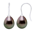 Boucles D'Oreilles Perles De Tahiti Poires 8-9 Mm - Système Crochet - Or 375  - Naganava