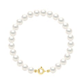 Bracelet Rang De Perles Semi Rondes 6-7 Mm - Fermoir Ergonomique - Or 375 - Bastion