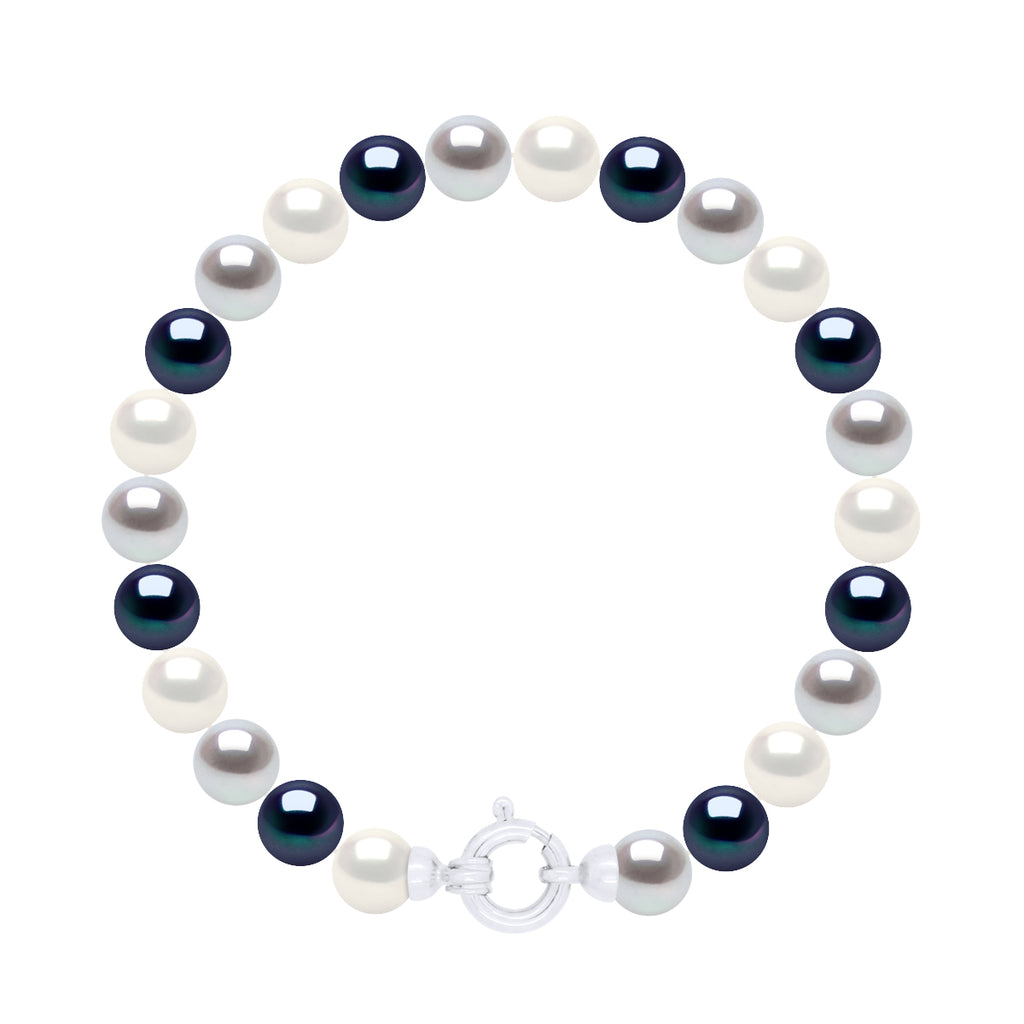 Bracelets Rangs De Perles Rondes 6-7 Mm - Anneau Marin - Or 375 - Concordia