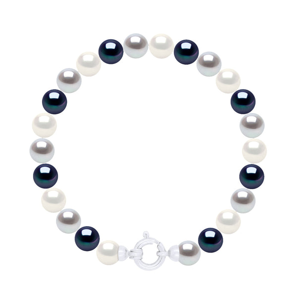 Bracelets Rangs De Perles Rondes 6-7 Mm - Anneau Marin - Or 375 - Concordia