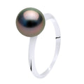 Bague Jonc Biseauté - Perle De Tahiti Ronde 8-9 Mm - Or 375 - Nehenehe