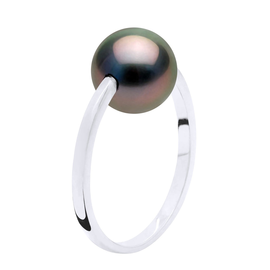 Bague Perle De Tahiti Ronde 8-9 Mm - Jonc Or 375 - Atakaru