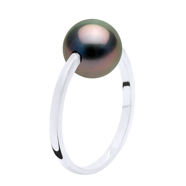 Bague Perle De Tahiti Ronde 8-9 Mm - Jonc Or 375 - Atakaru