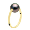 Bague Perle De Tahiti Ronde 8-9 Mm - Jonc Or 375 - Atakaru