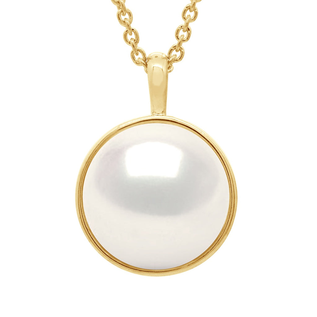 Colliers Perle Bouton 10-11 Mm - Entourage Lisse - Chaîne Forçat - Or 375 - Massy