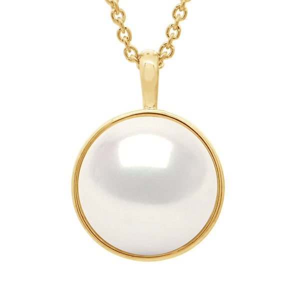 Colliers Perle Bouton 10-11 Mm - Entourage Lisse - Chaîne Forçat - Or 375 - Massy