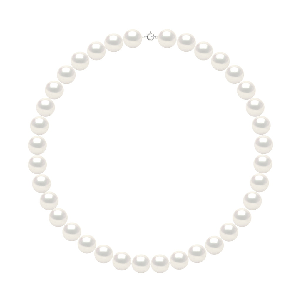 Collier Rang De Perles Rondes 12-13 Mm - Fermoir Ergonomique - Or 375 - Lamartine