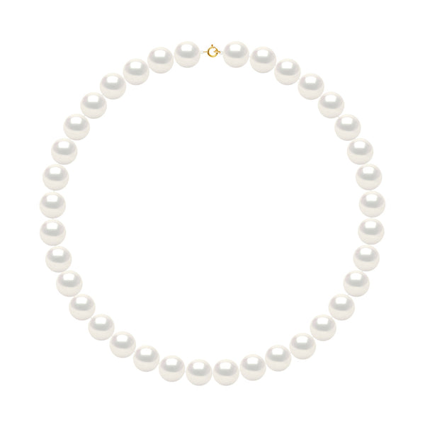 Collier Rang De Perles Rondes 12-13 Mm - Fermoir Ergonomique - Or 375 - Lamartine