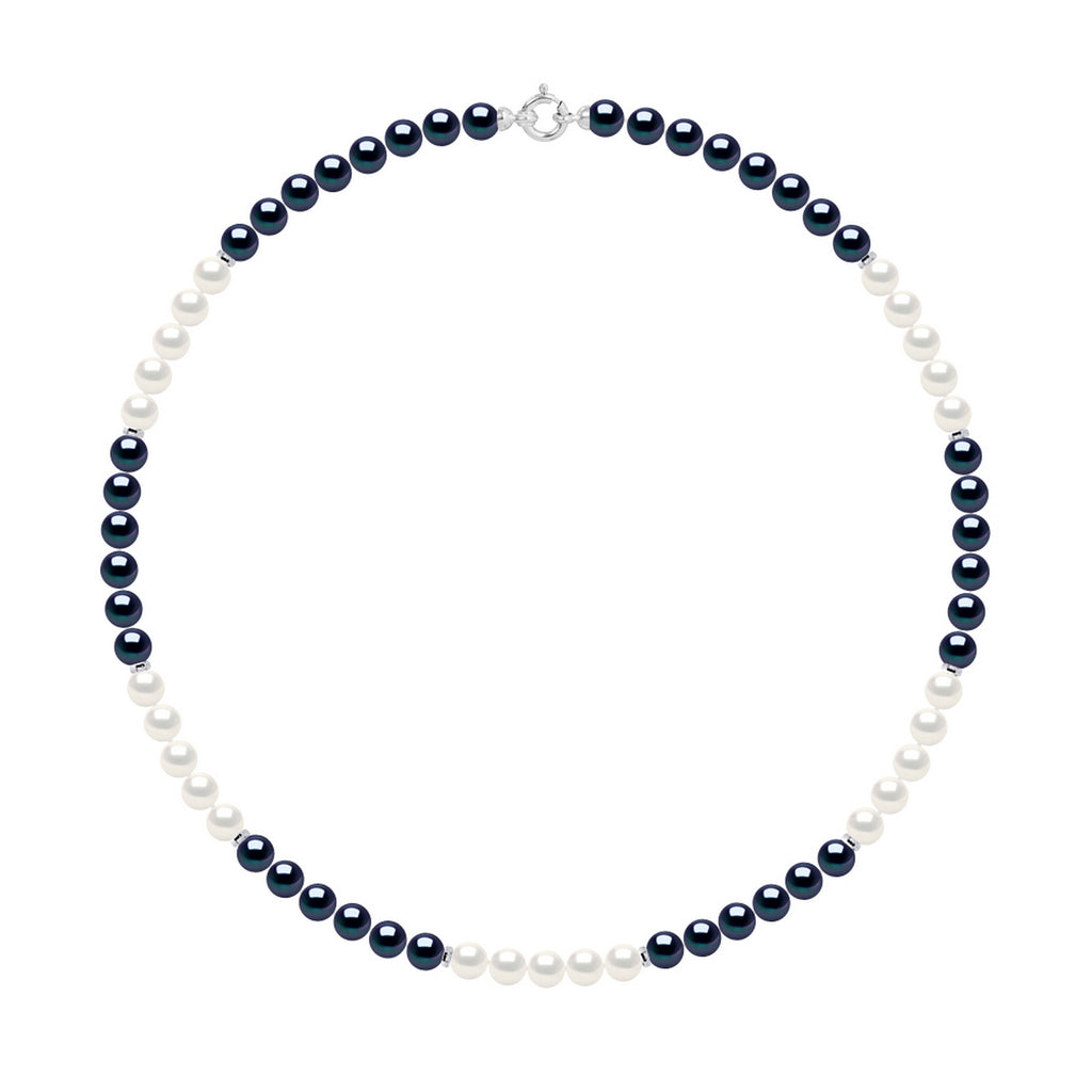Collier - Rang En Véritables Perles De Culture D'Eau Douce Rondes 6-7 Mm