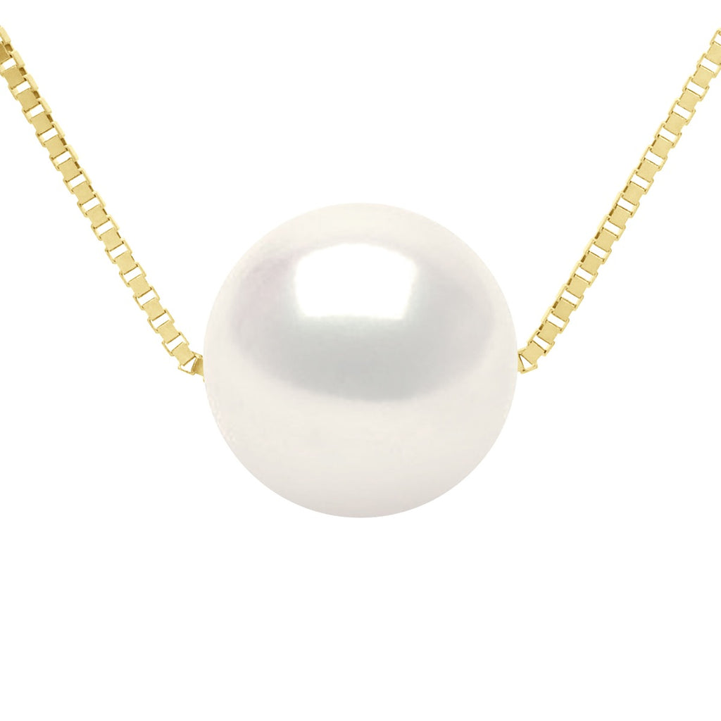 Collier Véritable Perle De Culture D'Eau Douce Ronde 9-10 Mm