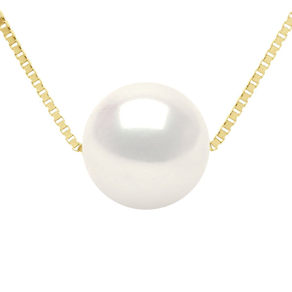 Collier Véritable Perle De Culture D'Eau Douce Ronde 9-10 Mm
