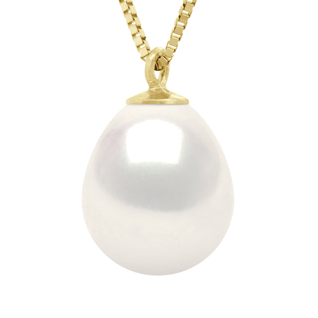 Collier Véritable Perle De Culture D'Eau Douce Poire 9-10 Mm