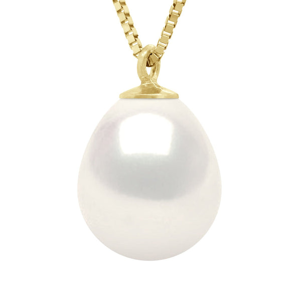Collier Véritable Perle De Culture D'Eau Douce Poire 9-10 Mm