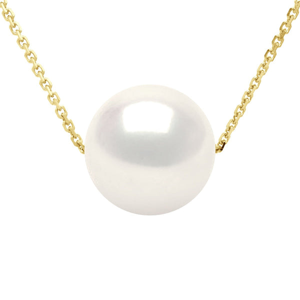 Collier - Véritable Perle De Culture D'Eau Douce Ronde 9-10 Mm