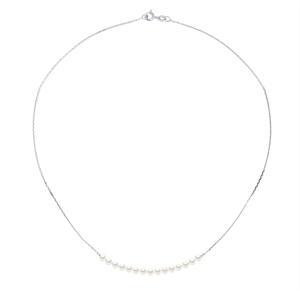 Colliers Chaîne 15 Perles Rondes 3-4 Mm - Plusieurs Coloris - Chaîne Forçat - Or 375 - Montaigne