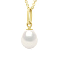 Pendentif Bélière Articulée En Or Jaune 375 Millièmes Et Véritable Perle De Culture D'Eau Douce Poire 6-7 Mm